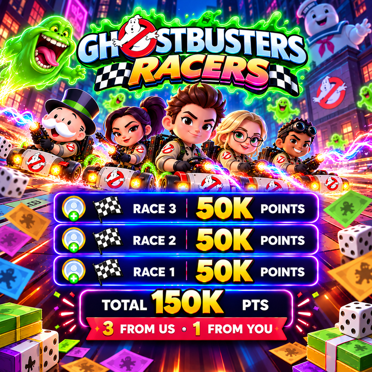 Monopoly GO Ghostbusters Racers Event