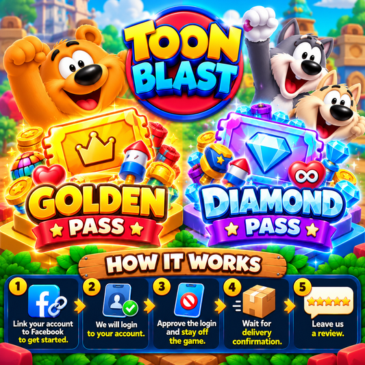 Toon Blast Golden Pass & Diamond Pass